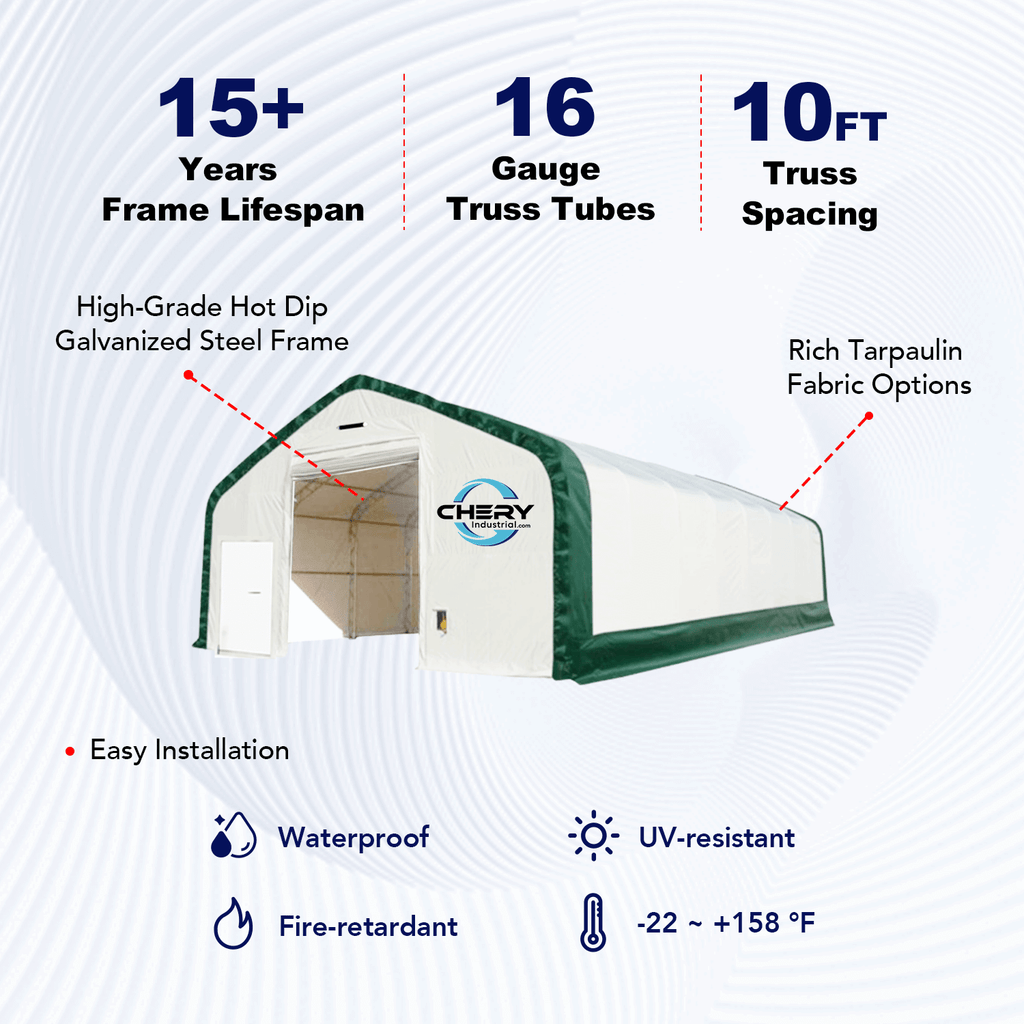 W30'xL80'xH20' Double Truss Storage Shelter